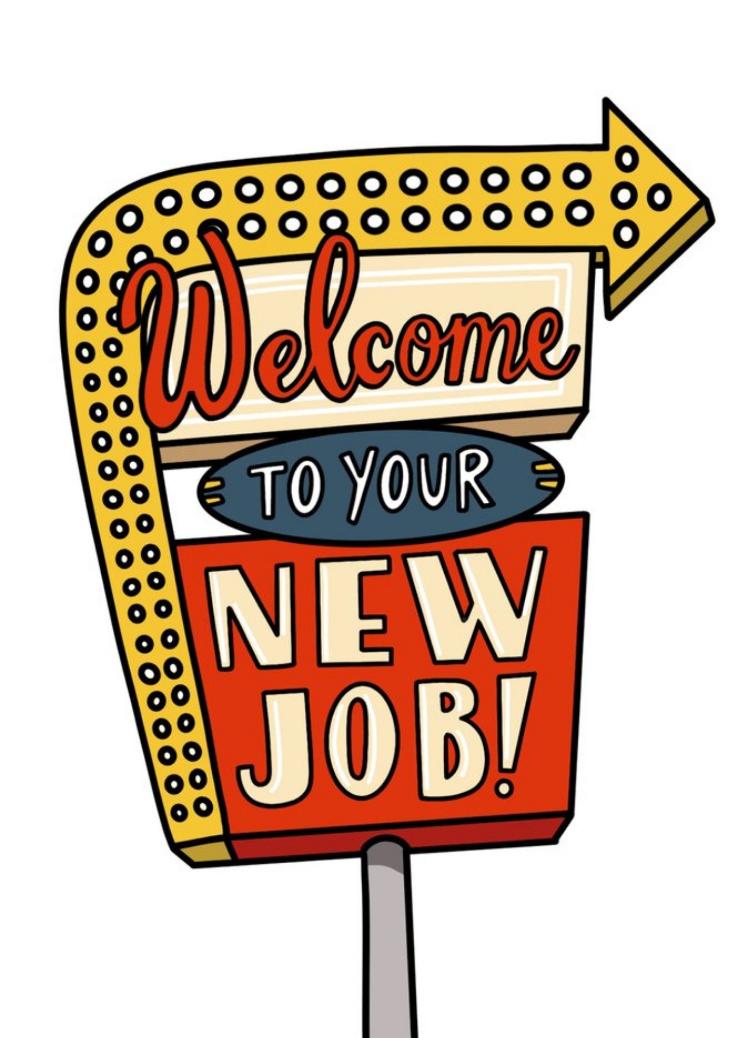 Moonpig American Style Diner Sign Welcome To Your New Job Card