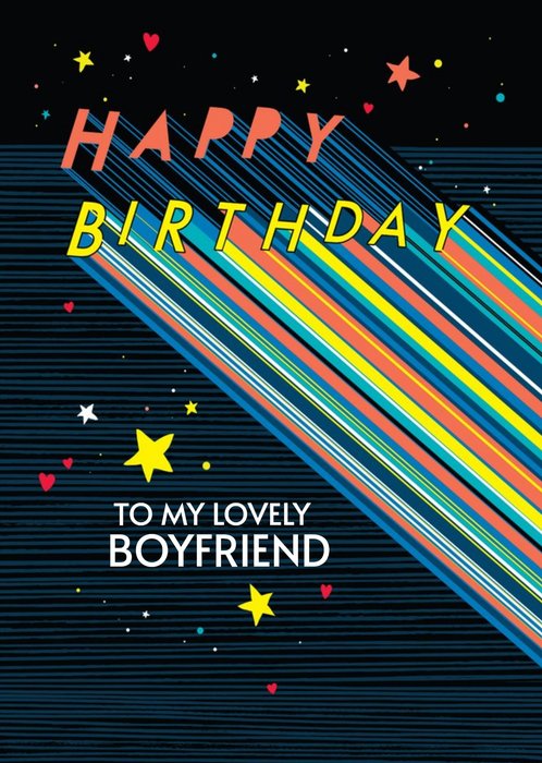 Axel to My Lovely Boyfriend Typographic Birthday Card