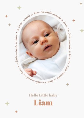Hello Little Baby Photo Upload New Baby Card
