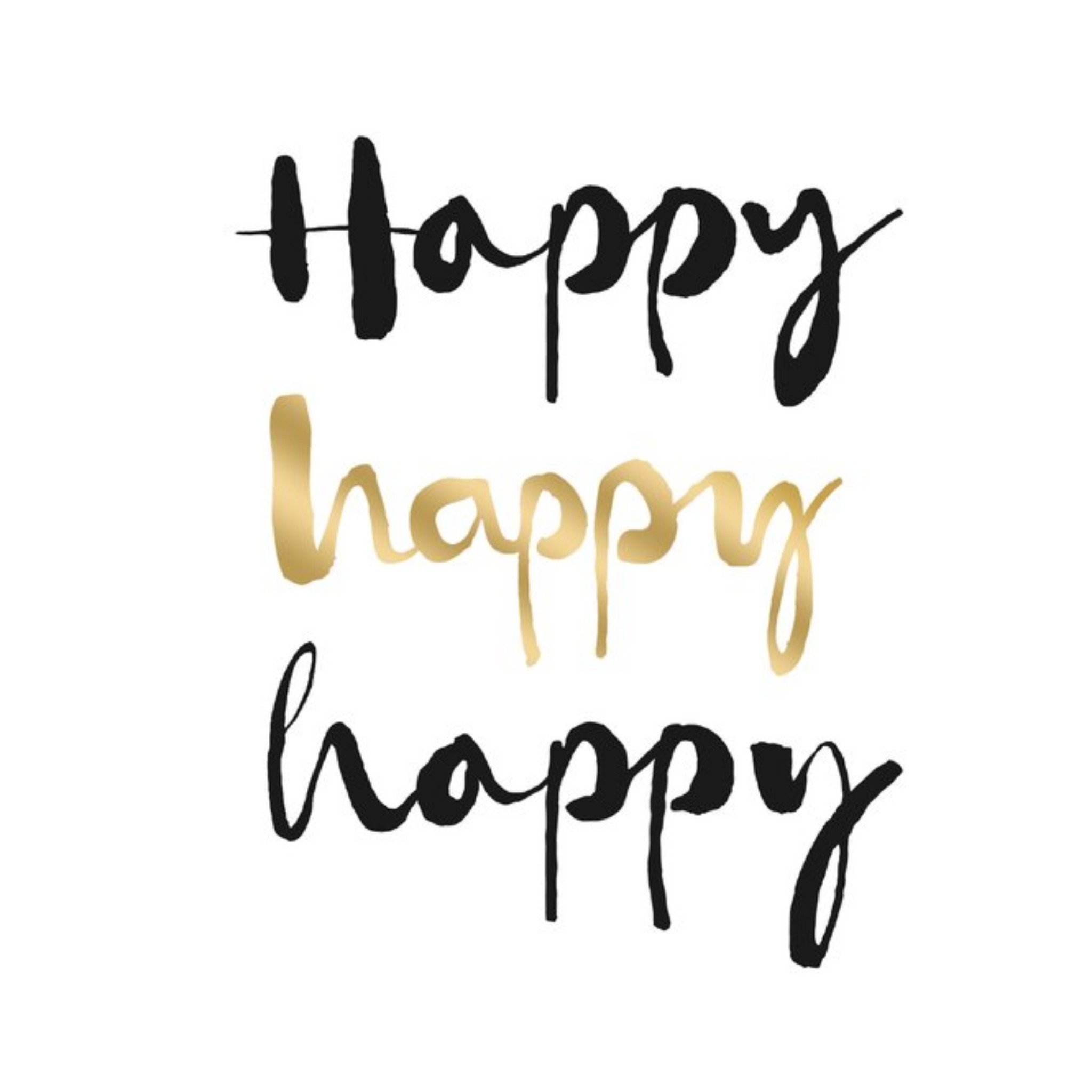 Moonpig Ukg Typographic Black Gold Happy Birthday Card