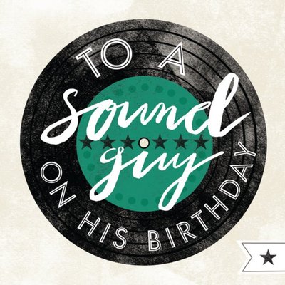 Men's birthday card - male card - vinyl - record