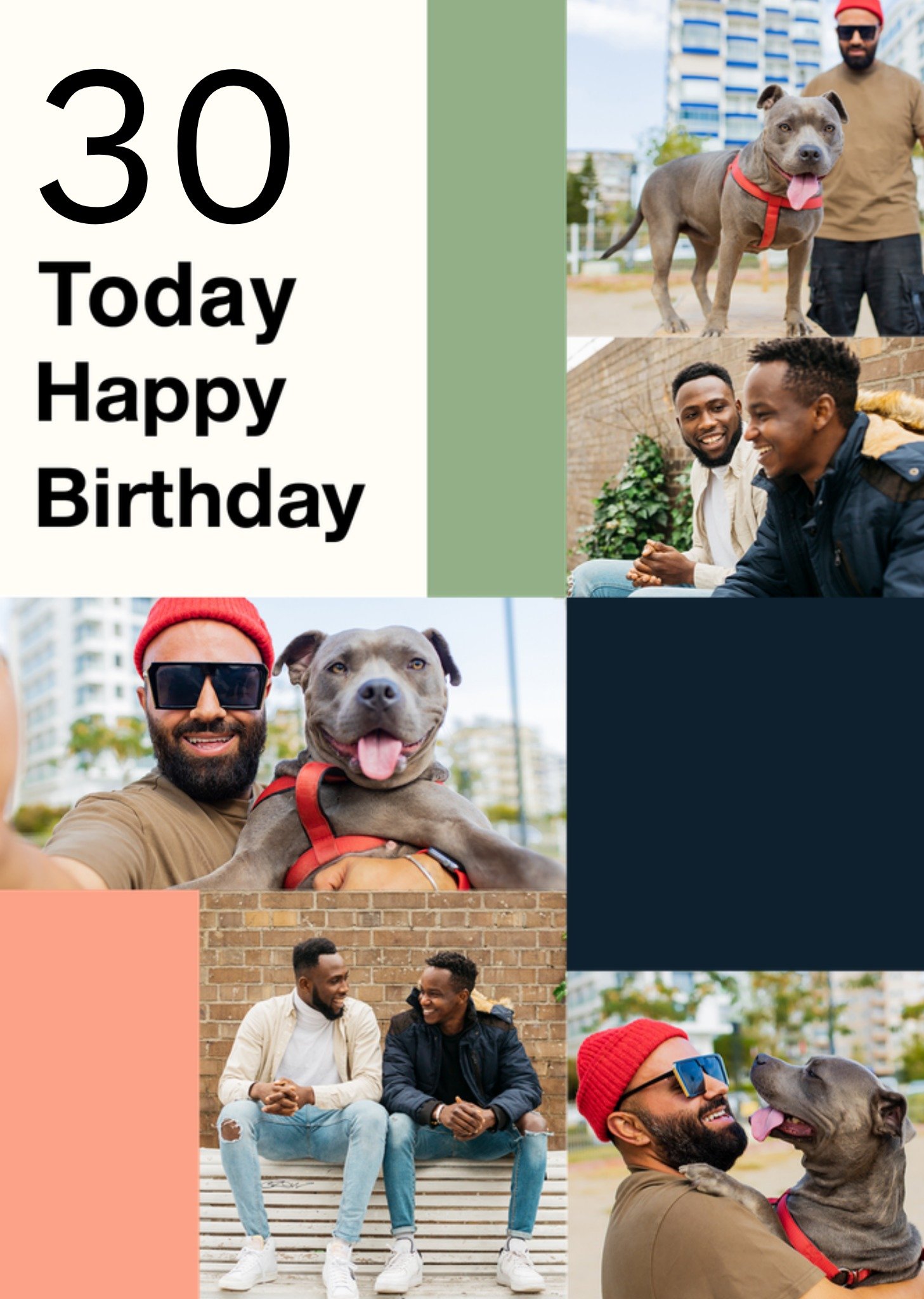 Moonpig Bold 30 Today Happy Birthday Block Multi Colour Photo Upload Birthday Card