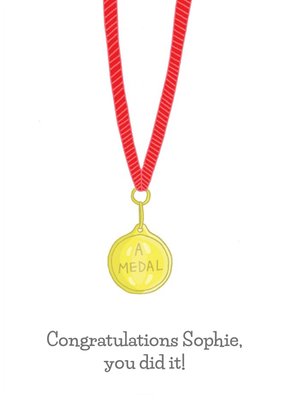 Customisable Medal Funny Congratulations Card