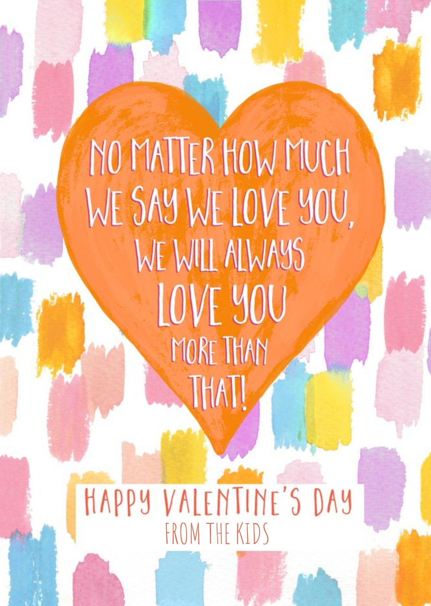 Moonpig Heart Shape With Text On A Colourful Pattern Background Valentine's Day Card