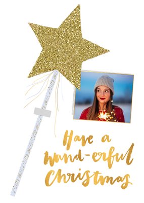 Christmas Card - Photo Upload - Wand - Wanderful - Wonderful