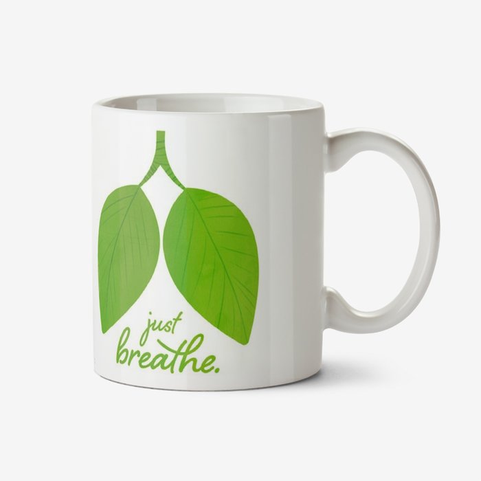 Illustrated leaves Just Breate Mug