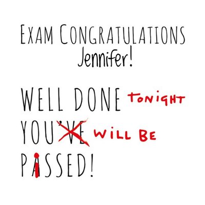 Congratulations On Your Exams Personalised Card