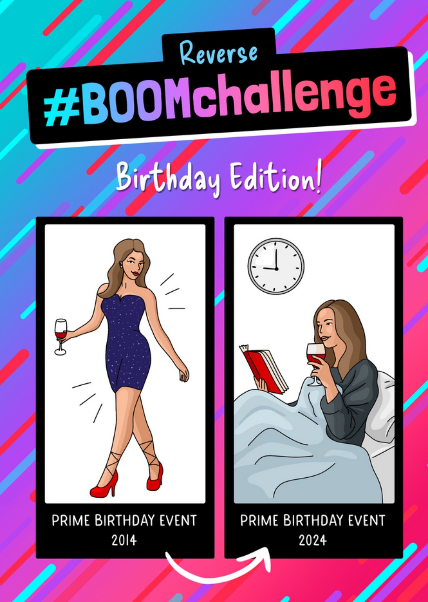 Moonpig Reverse Boom Challenge Birthday Edition Card, Large