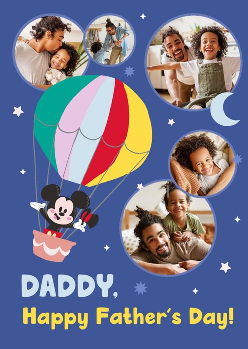 Disney Mickey Mouse Hot Air Balloon Photo Upload Father's Day Card