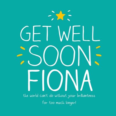 Happy Jackson Teal Personalised Get Well Soon Card