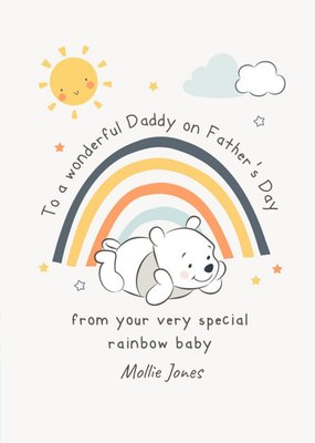 Cute Disney Rainbow Baby Winnie The Pooh Father's Day Card