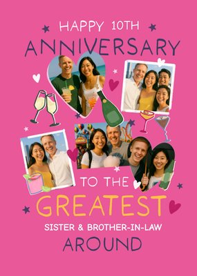 Greatest Brother & Sister-In-Law Around Photo Upload 10th Anniversary Card