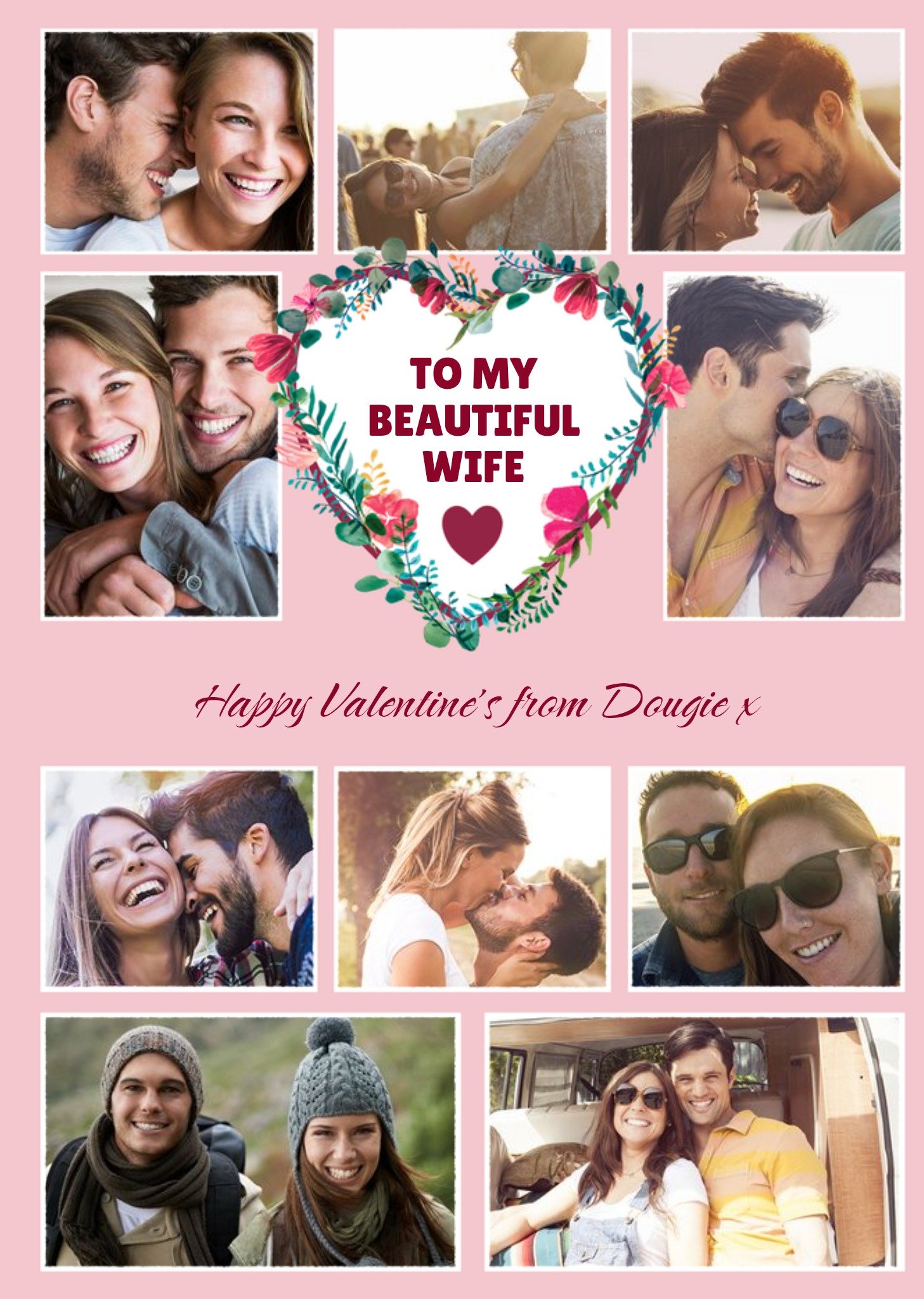 Moonpig To My Beautiful Wife Valentine's Day Multi Photo Upload Card