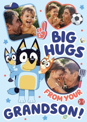 Big Hugs From Your Grandson Photo Upload Card