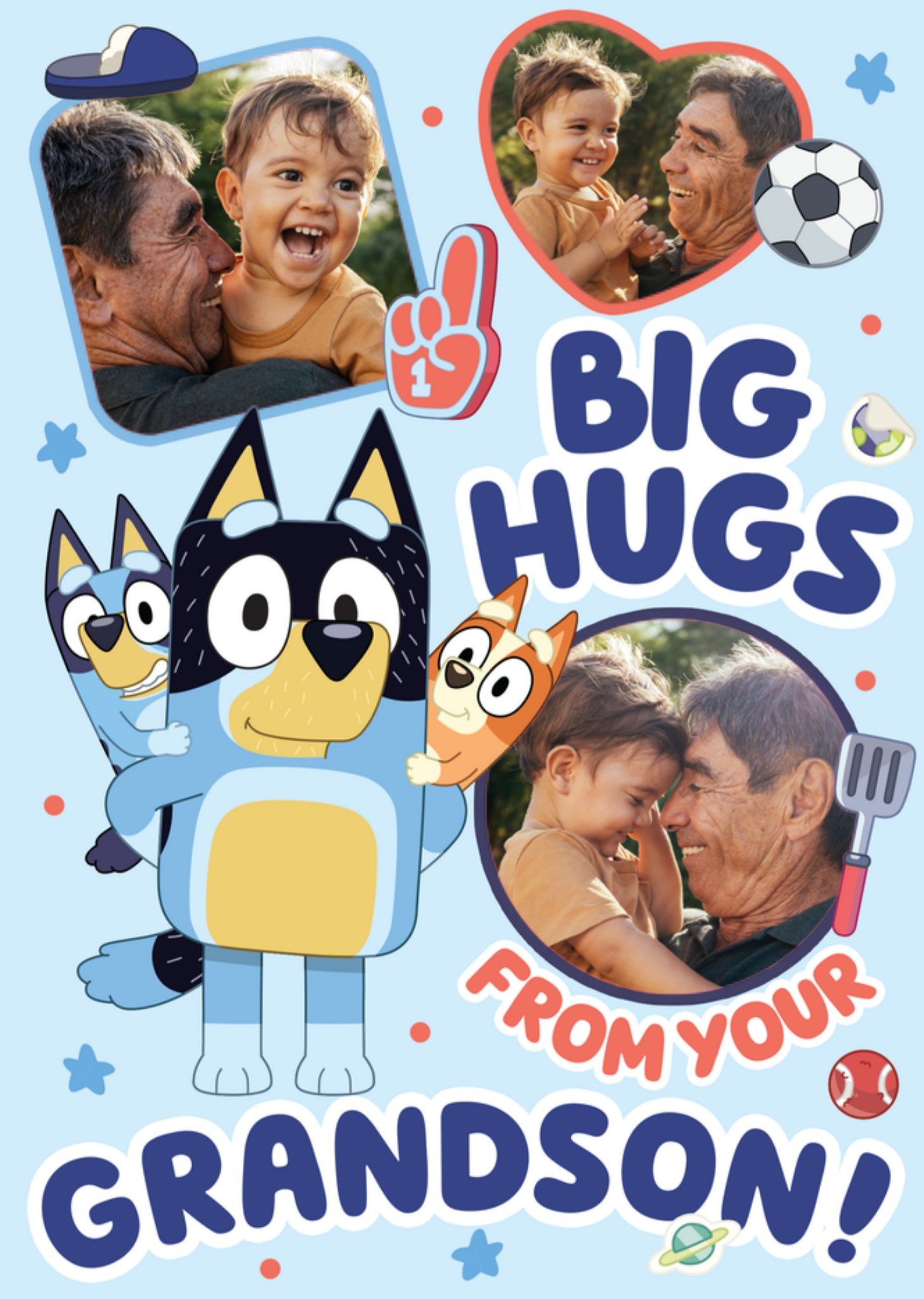 Bbc Big Hugs From Your Grandson Photo Upload Card