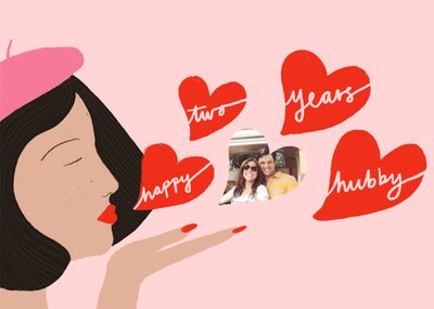 Katy Welsh Photo Upload Happy Two Years Hubby Anniversary Card