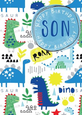 Roar Dinosaur Son Birthday Card