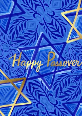 EttaVee Happy Passover Star Of David Pattern Jewish Passover Card