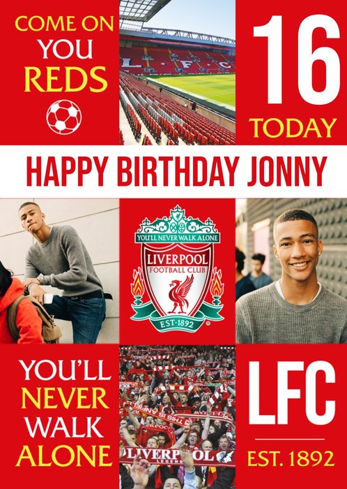 Liverpool FC Photo Upload Birthday Card