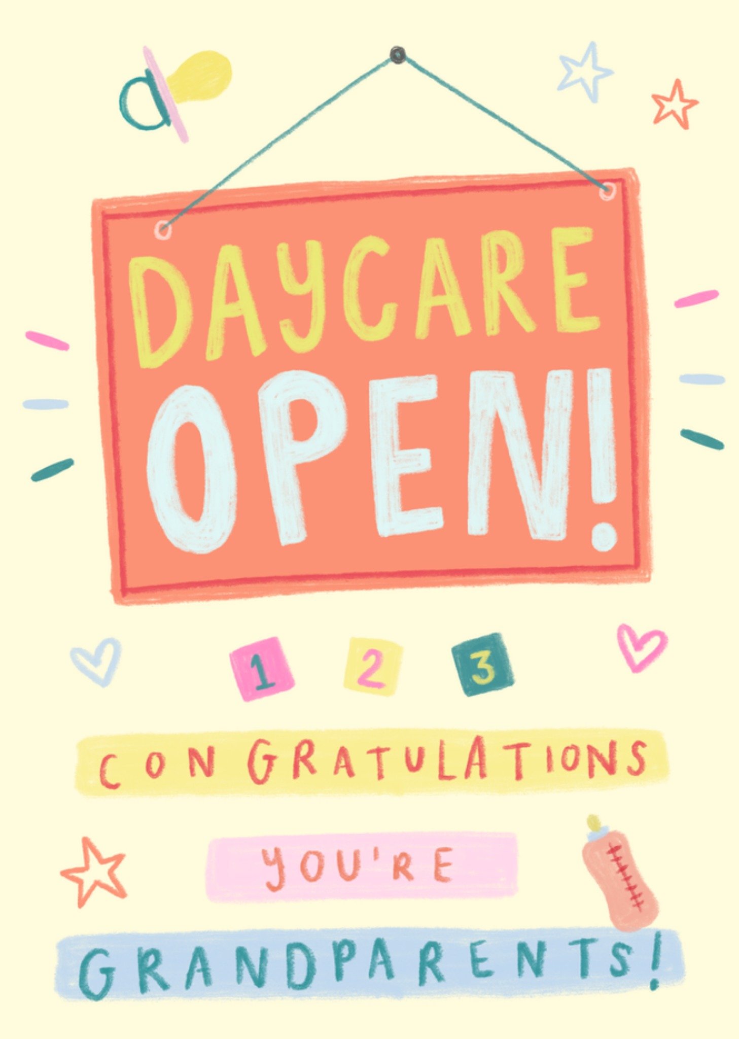 Moonpig Daycare Open Congratulations You're Grandparents Card