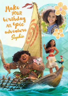 Moana Birthday Card - Photo Moana Card