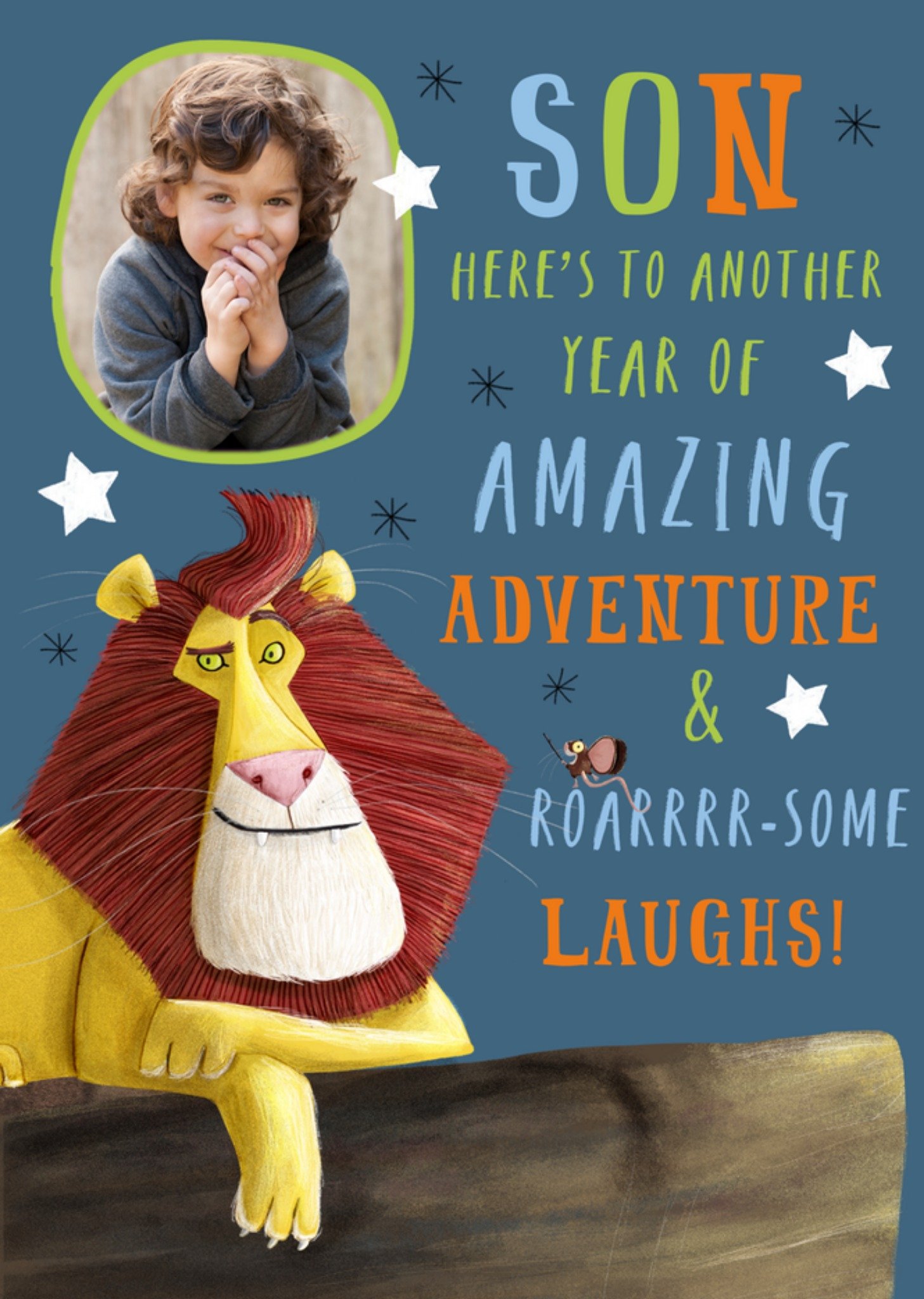 Moonpig The Lion Inside Illustrated Photo Upload Birthday Card For Your Son