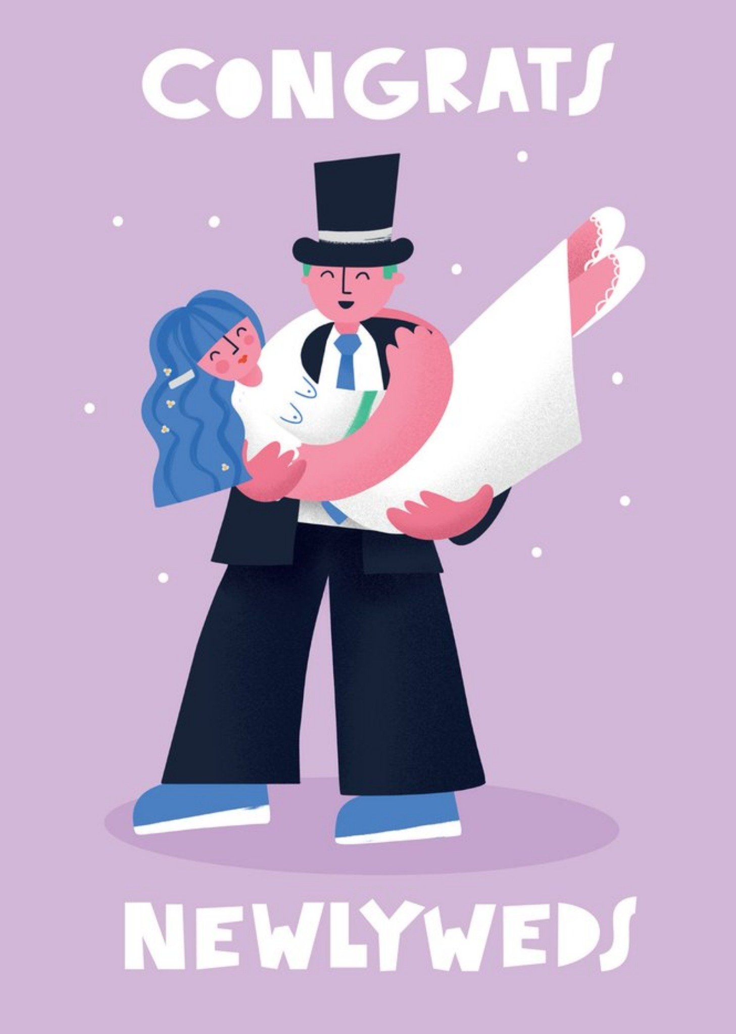 Moonpig Modern Illustrated Congrats Newlyweds Card