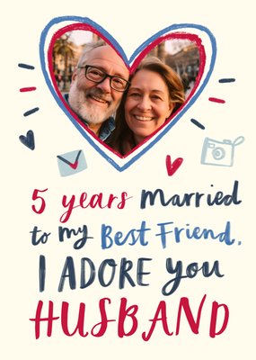 Married to my Best Friend Photo Upload Husband Anniversary Card
