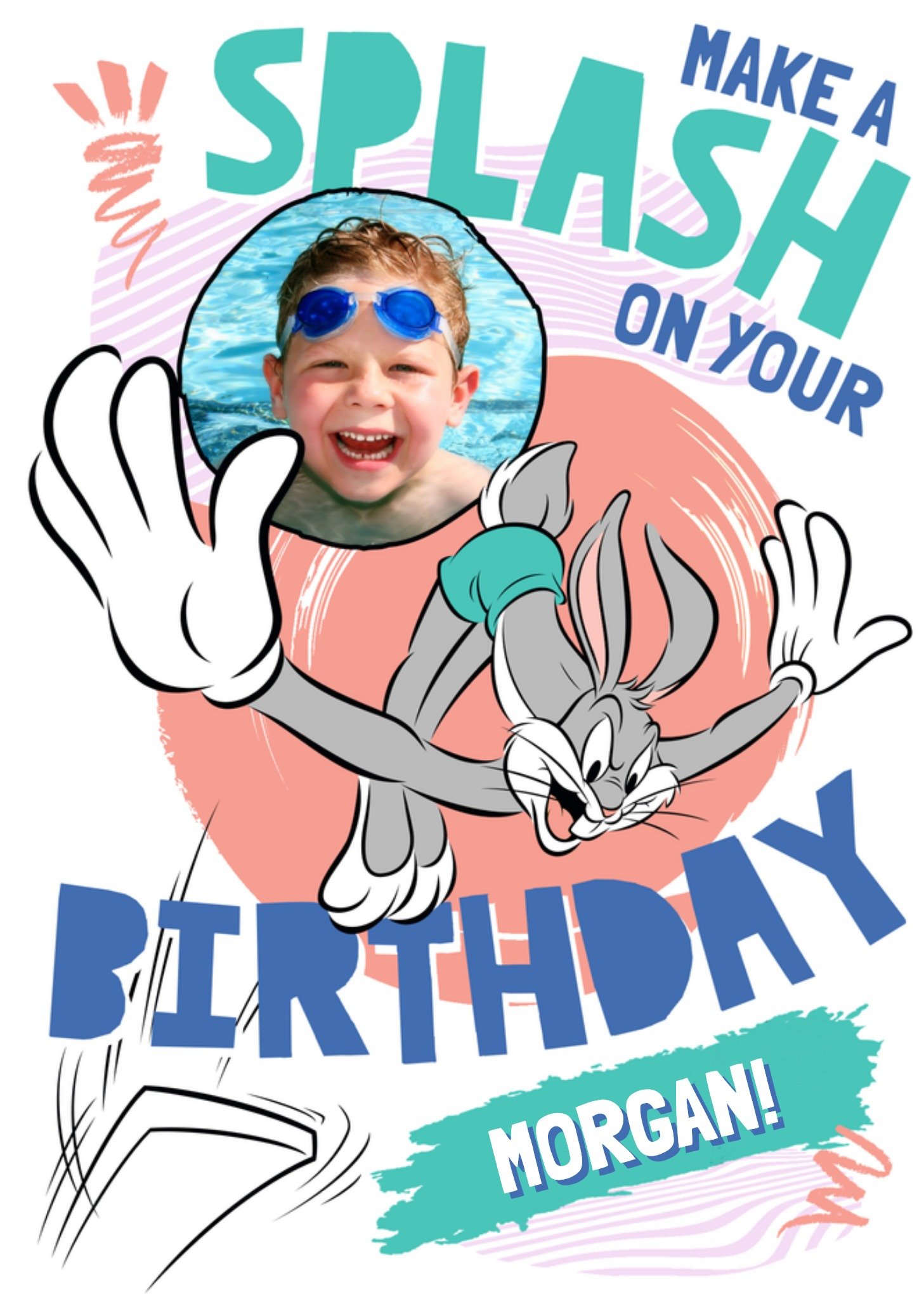 Moonpig Looney Tunes Bugs Bunny Make A Splash Photo Upload Birthday Card