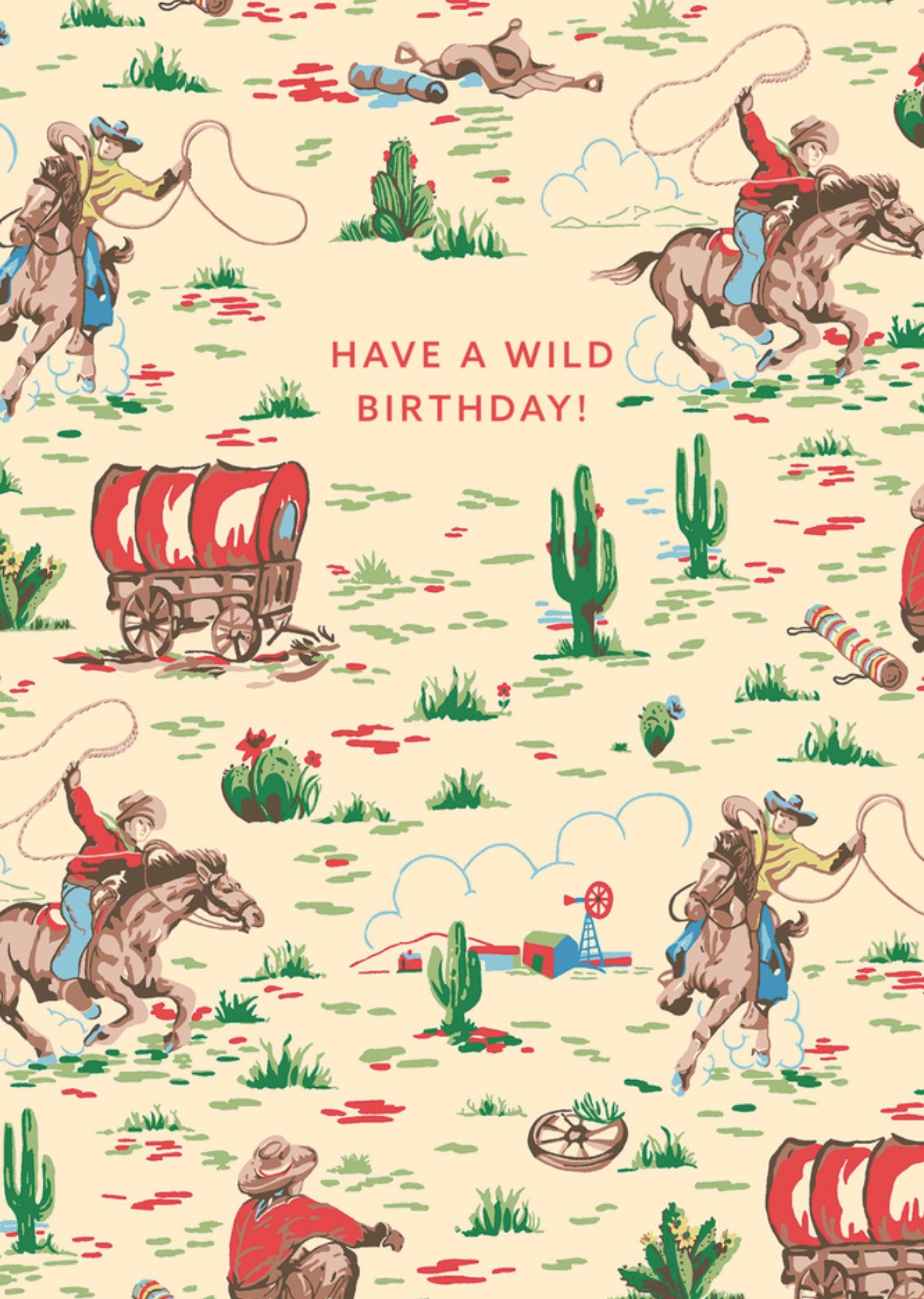 Wild West Cowboy Illustrated Cath Kidston Birthday Card