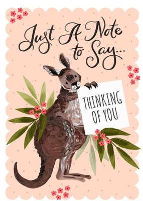 Okey Dokey Design Illustrated Kangaroo Australia Just A Note Female Postcard