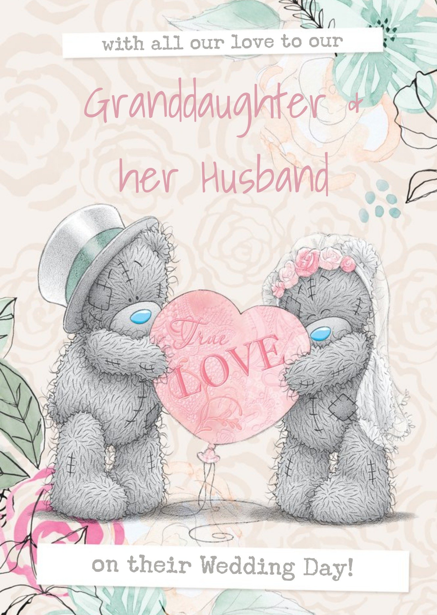 Me To You Tatty Teddy To Our Granddaughter And Her Husband On Their Wedding Day Wedding Card
