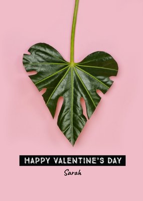 Cute Heart Shaped Leaf Personalised Happy Valentine's Day Card