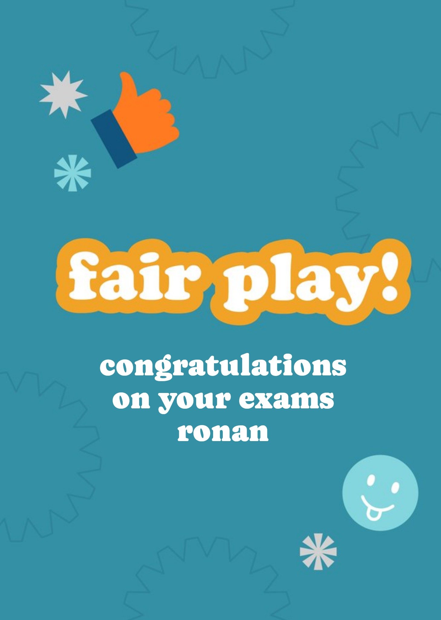 Moonpig Typographic Fair Play Congratulations Card