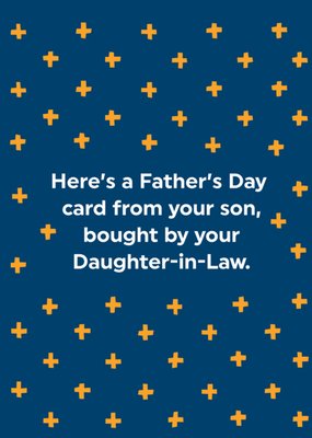 Bought By Your Daughter In Law Humorous Typographic Father's Day Card