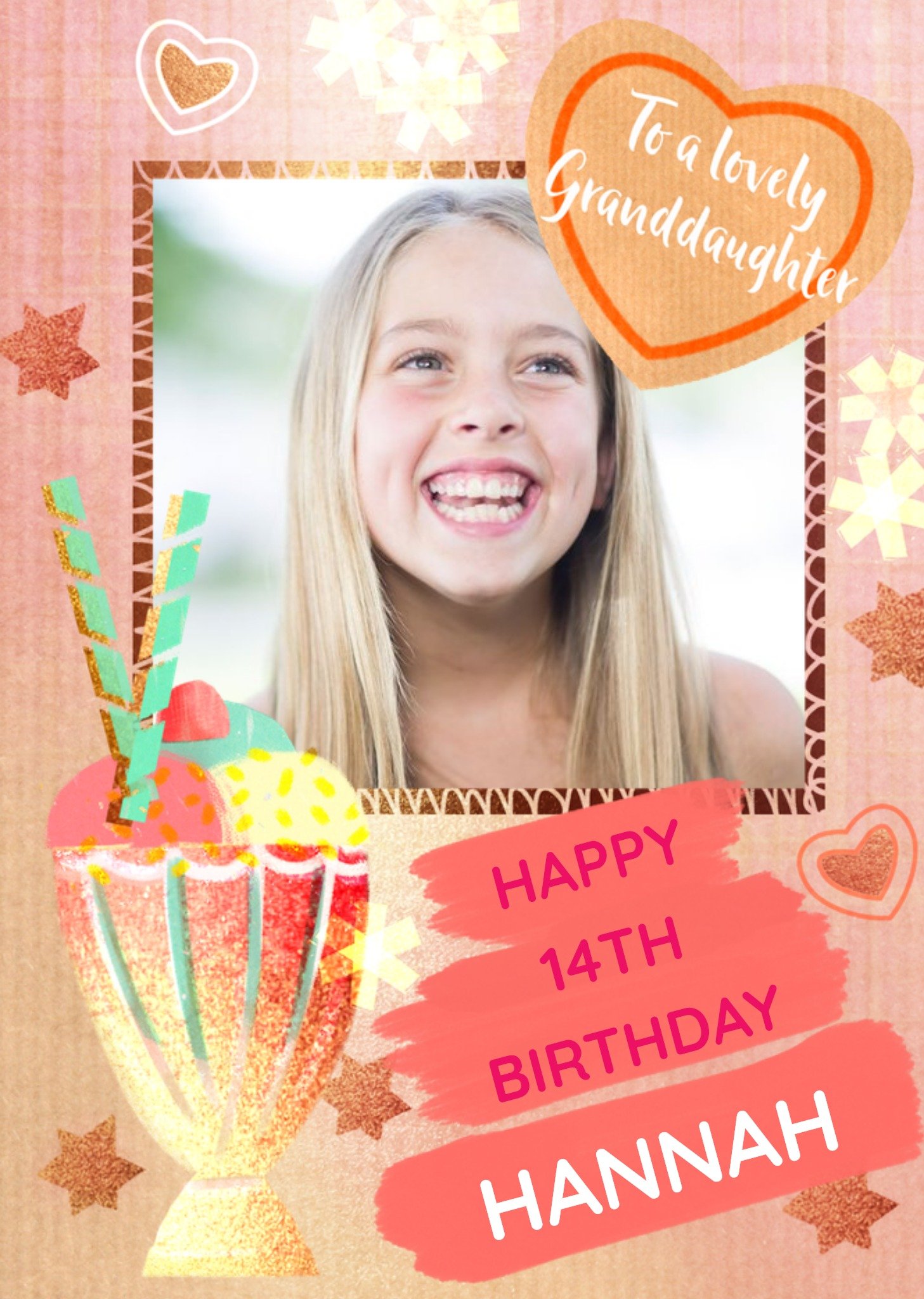 Moonpig Milkshake To A Lovely Granddaughter Framed Photo Upload Birthday Card