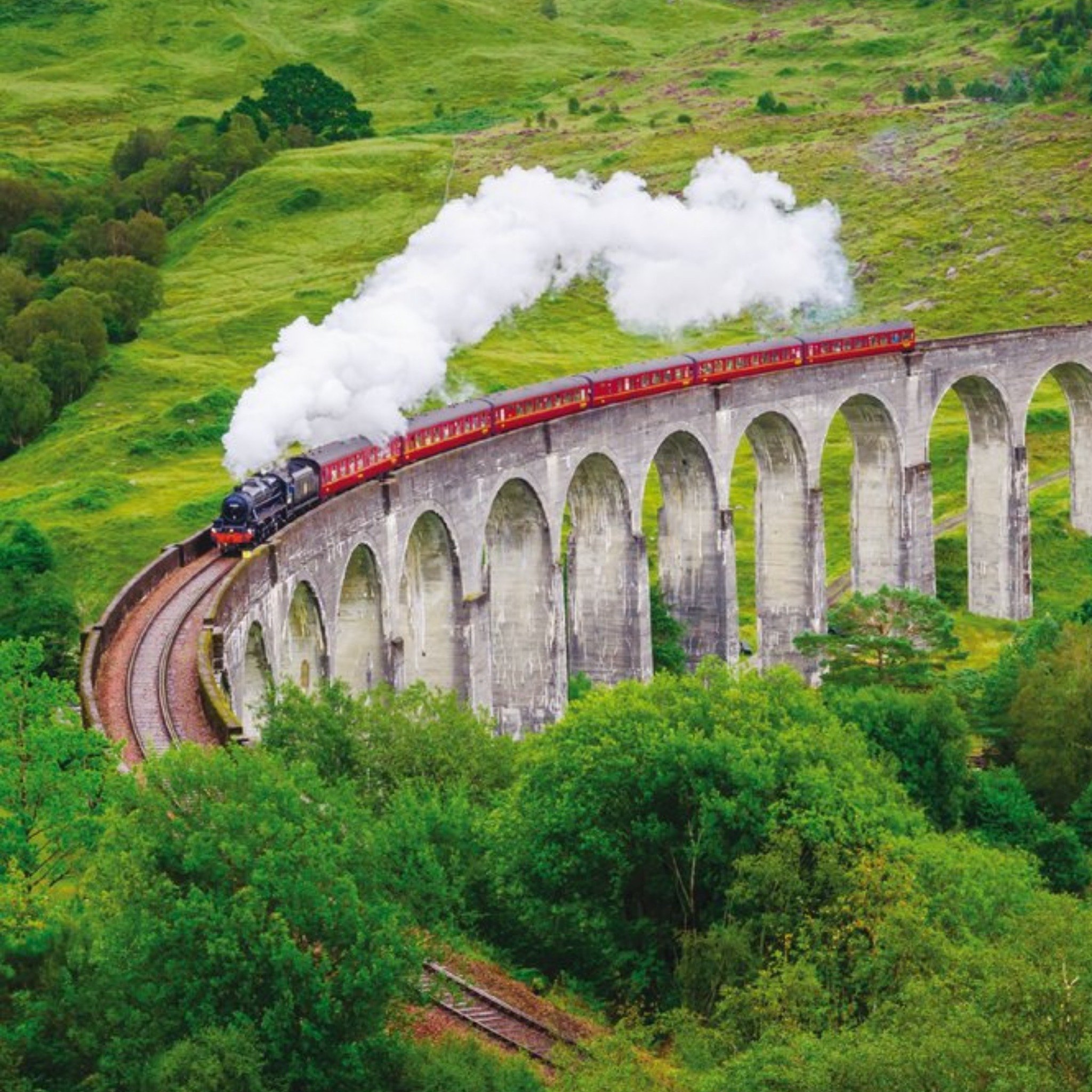 Ling Design Classic Steam Train Through The Countryside Card