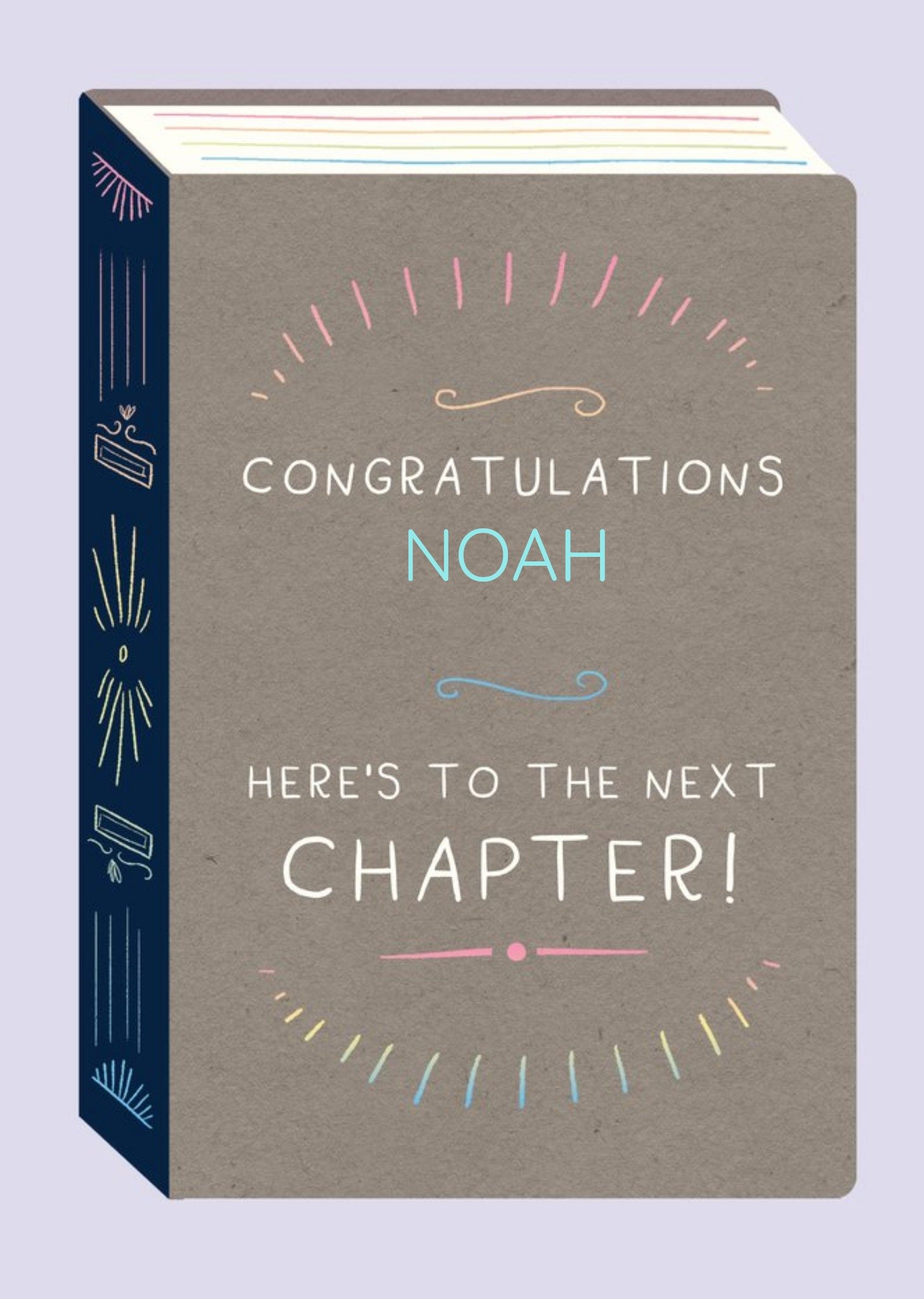 Moonpig Editable Illustrative Book Congratulations Card