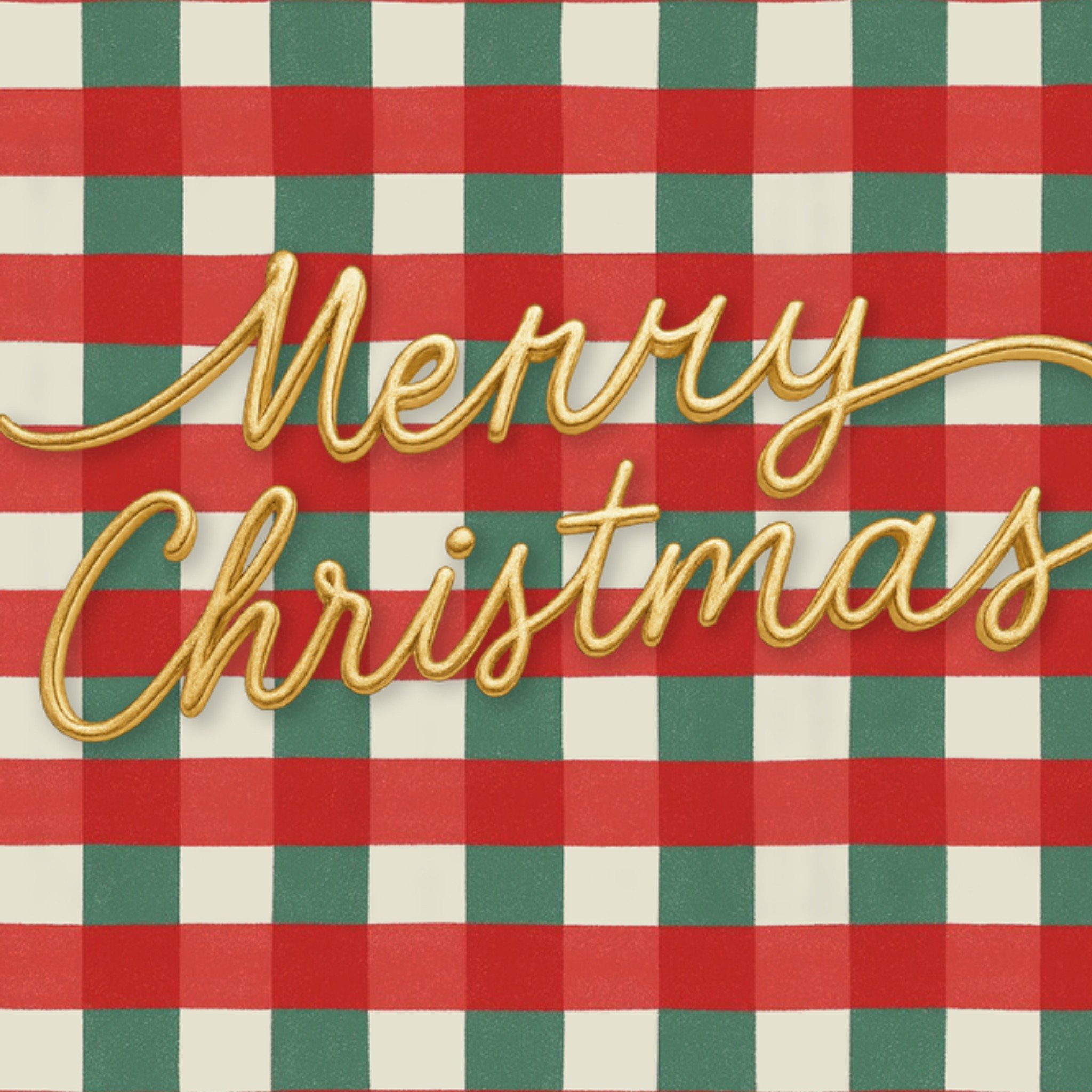 Moonpig Merry Christmas Gold Script Christmas Card