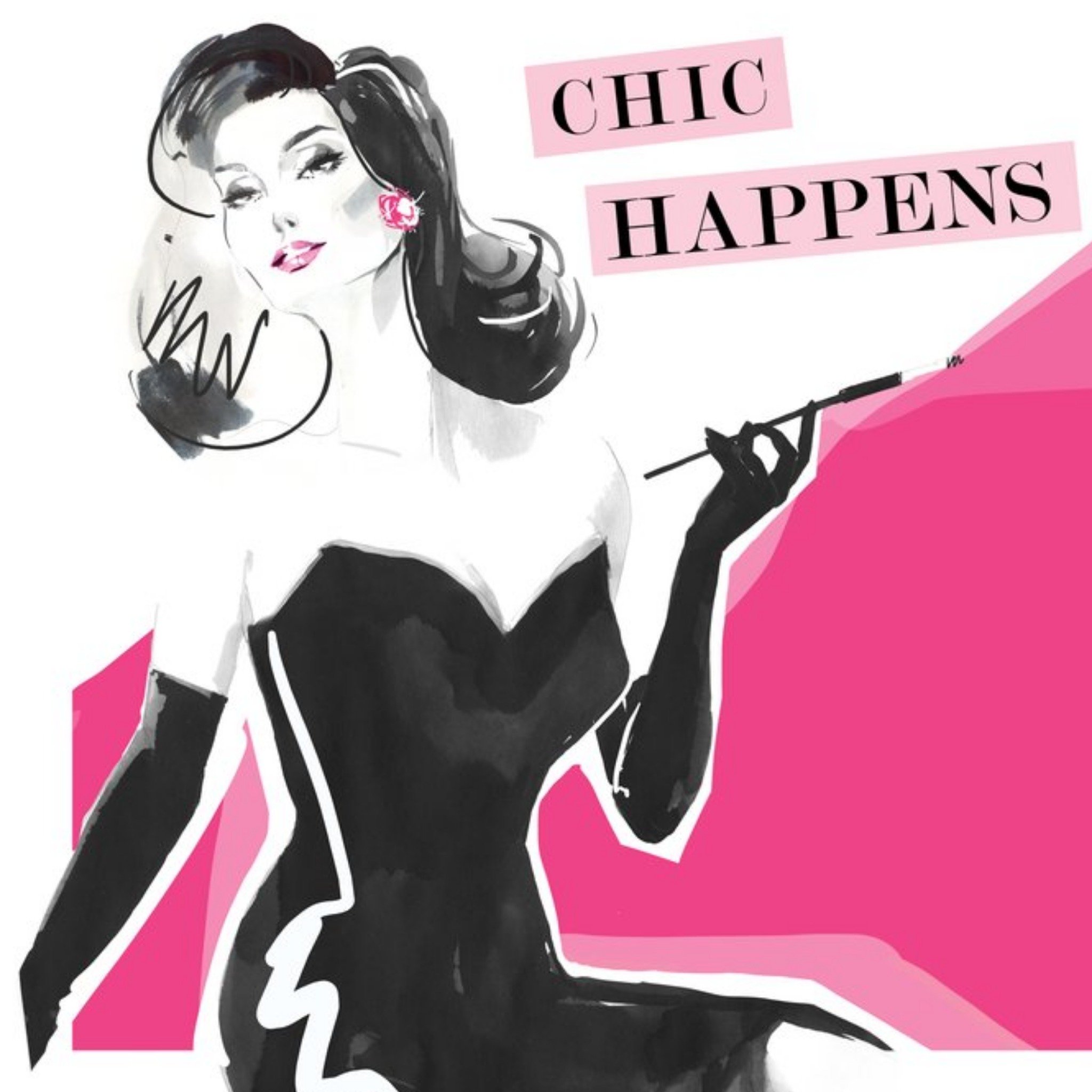 Moonpig Fashion Illustration Chic Happens Birthday Card