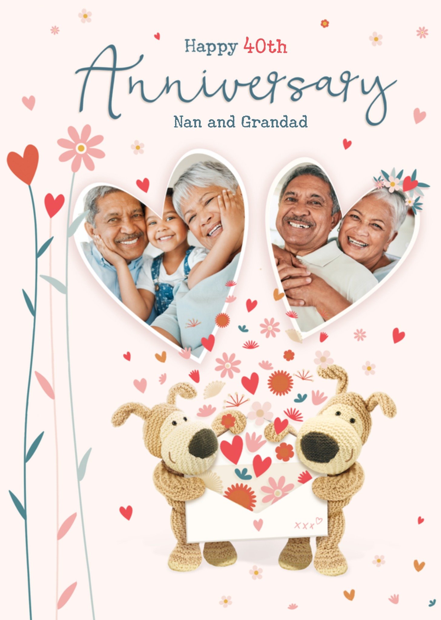 Boofle Nan And Grandad Photo Upload Anniversary Card
