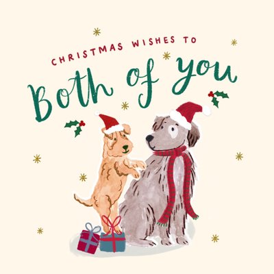 Christmas Wishes To Both Of You Cute Dogs Christmas Card