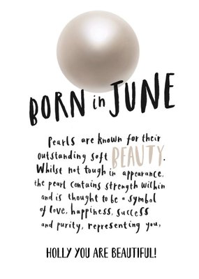 Born In June Personalised Birthday Card