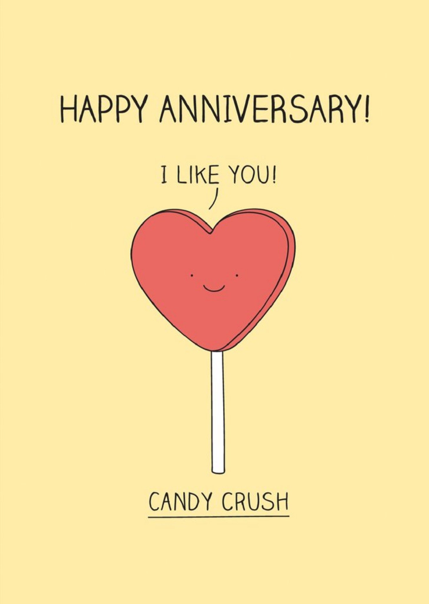 Moonpig Modern Cute Candy Crush Anniversary Card