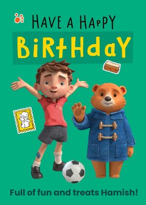 Paddington Bear Green Happy Birthday Card