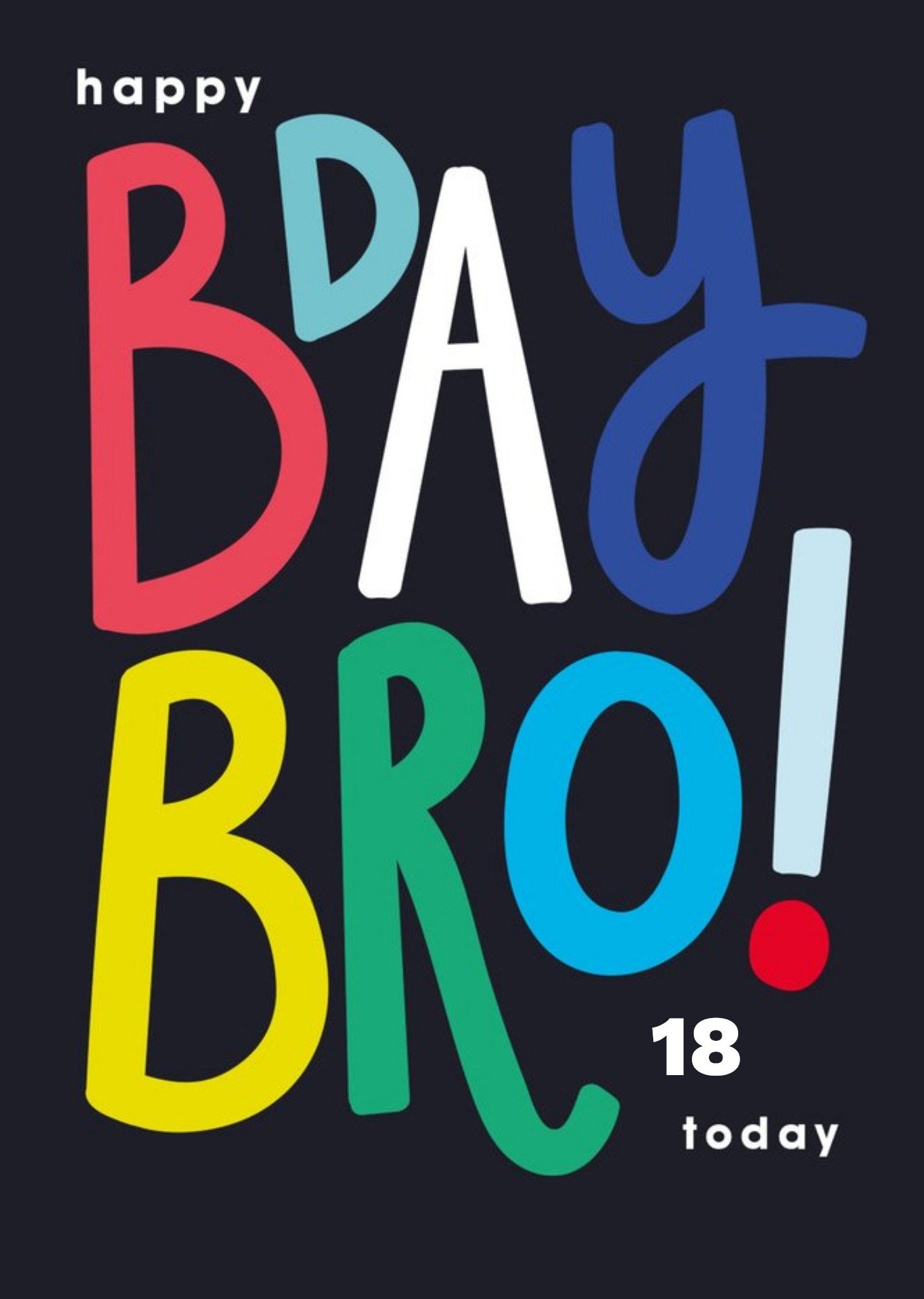 Moonpig Typographic Bday Bro Personalise Age Birthday Card