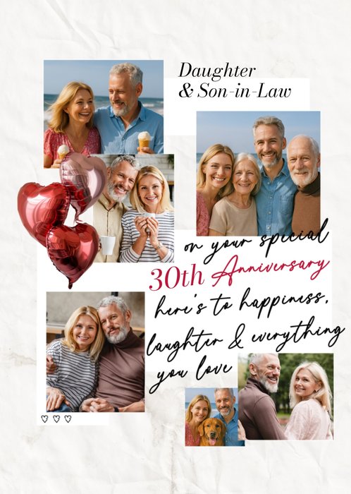 Daughter And Son In Law 30th Anniversary Collage Photo Upload Card