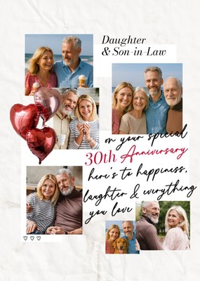 Daughter And Son In Law 30th Anniversary Collage Photo Upload Card