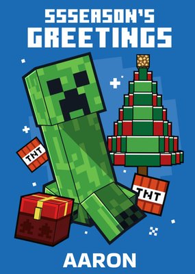 Minecraft Seasons Greetings Christmas Card