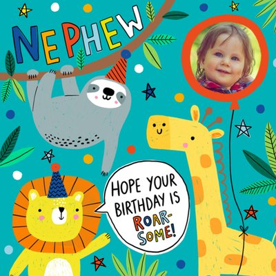 Personalised Safari Animals Birthday Card - For Son, Grandson, Nephew - 1st To 5th Birthday